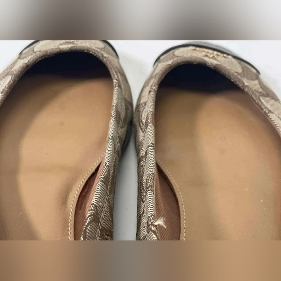 Coach Designer Signature Monogram Brown Women's Brown Ballet Flats - Size 9.5 - Picture 9 of 9